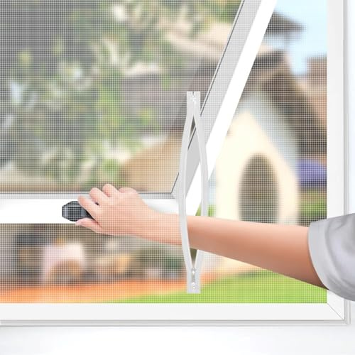 BKSAI Window Net to Keep Bugs Out Bug Net for Windows | Fits Any Size Smaller Adjustable Fiberglass Insect Mesh DIY Fly Screen Window Netting