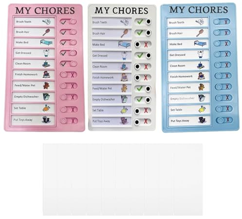 3 Pezzi di Planner Giornaliero, Schede di Controllo Memo per Bambini, con 40 Fogli in Bianco, Lista delle Cose da Fare Portatile, Planner di Routine con Schieber, Tavoletta delle Attività per Bambini