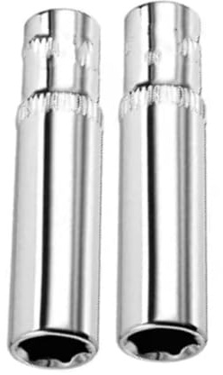 VINCTV Extended Spark Plug Wrench Vehicles for Spark Plug Spanner Wrench 6-Point Deep Socket Repair Tool for Automotive Repairs 8mm 2pcs