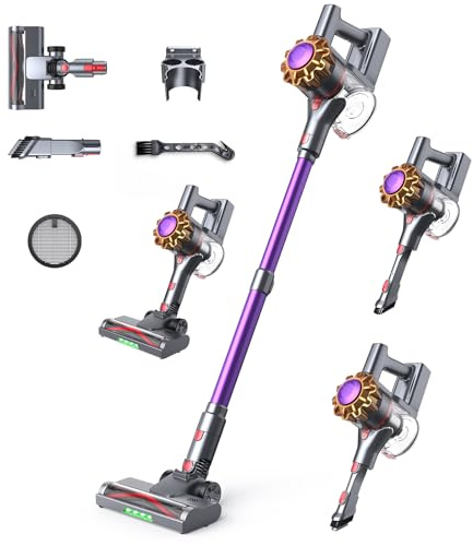 Lubluelu P7 Powerful Cordless Handheld Vacuum Cleaner,46KPA,Seven-Layer high-Performance Filtration,with Anti-Slip Protection/Anti-Tangle Brush, Detachable Battery, Lightweight, Large Dust Cup