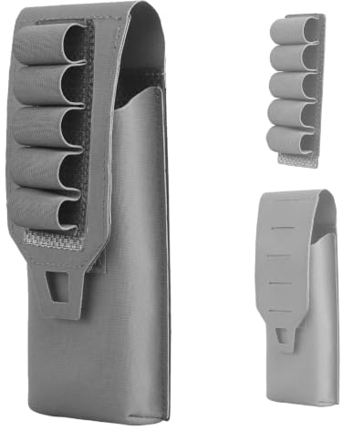 MOLLE Tasche Tattiche per Cartucce, con Caricatore di Fucile a Canna Liscia | Taglio al laser, chiusura elastica, 5 cartucce calibro 12, per 5,56 mm, per cintura da caccia, zaino
