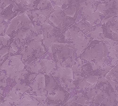 New Walls Stukturprofiltapete Tapete Unitapete 10,05 m x 0,53 m lila Made in Germany 270696 2706-96