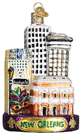 Old World Christmas Old World Weihnachtsschmuck: Städte, Orte und Sehenswürdigkeiten aus Glas, geblasene Ornamente für Weihnachtsbaum New Orleans, Bunt, 4.25