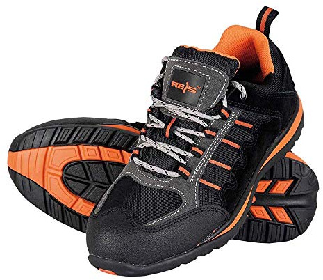 Reis BRNIGER_47 Sicherheitsschuhe, Schwarz-Grau-Orange, 47 Größe