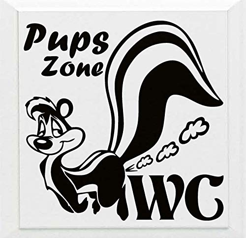 HR-WERBEDESIGN 1x Stinktier WC Badezimmer Toiletten Türaufkleber Wandtattoo Pups Zone Tattoo 2
