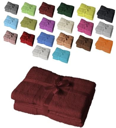 EXKLUSIV HEIMTEXTIL Saunatuch 2er Set 80 x 200 cm Bordeaux
