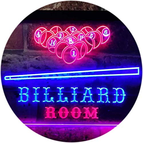 ADVPRO Billiard Room Pool Snooker Man Cave Dual Color LED Barlicht Neonlicht Lichtwerbung Neon Sign Rot & blau 300 x 210mm st6s32-s0082-rb