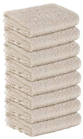 8 Stück Premium Frottee Gästehandtücher 30x50 cm in Sand creme von StickandShine in 500g/m² aus 100% Baumwolle