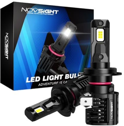 NOVSIGHT H7 LED Headlight Bulbs - 1:1 Mini Design 80W 18000LM 6500K H7 Headlight Bulbs, Plug and Play, Replacement Halogen and Xenon Bulbs, IP68 Waterproof, Pack of 2