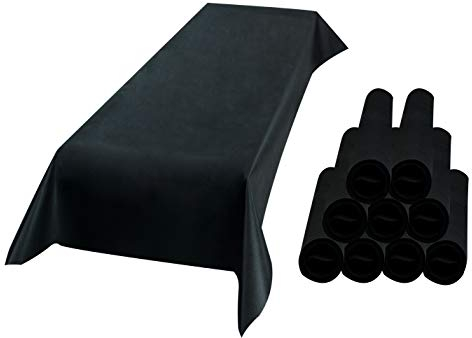 Sensalux Tischdecke, abwaschbar, Vorteilspack, 10 Stück, 1,18m x 2,5m, Schwarz