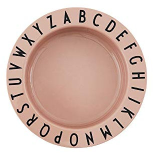 Design Letters Eat & Learn Tritan Tiefe Kinderteller | Taufgeschenke für Mädchen, Baby Geschenk | Babyteller BPA Frei | Ideal als Suppenteller, Snackteller | Esslernteller, Babygeschirr mit Buchstaben