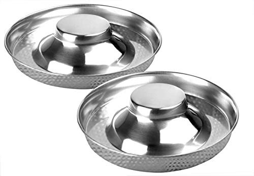 King International Stainless Steel Hammered Puppy Bowls for Small Dogs - 29cm Food Bowl, Feeder and Feeding Supplies for Litters