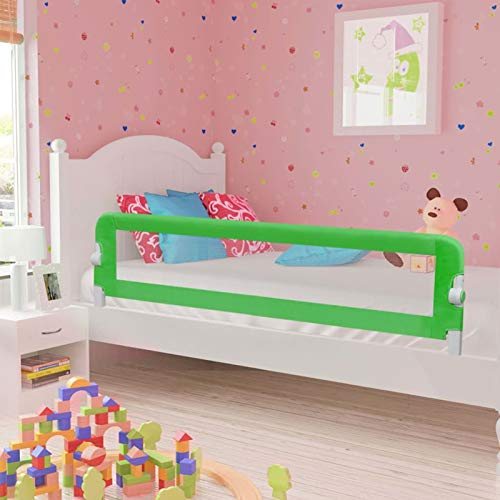 Tidyard Kleinkind-Bettschutzgitter klappbar tragbare Kinderbettgitter für Kinderbetten, Elternbetten, Fallschutz Grün 180 x 40,5 x 42 cm