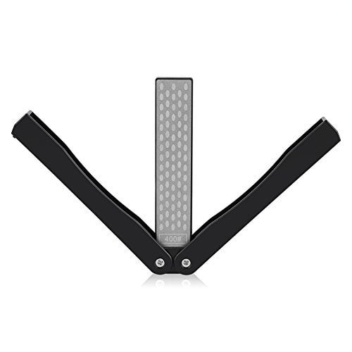 Diamond Sharpener Knife Sharpener,400/600 Grit Dual Grit Double Sided Folding Diamond File,Folding Pocket Knife Handheld Sharpening Stone for Outdoor Camping Kitchen