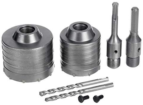 ZOYOSI Kit de scie-cloche pour mur 65 mm 80 mm + clé à tige pour béton, ciment, pierre