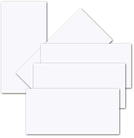 50x einfaches Einlege-Papier für DIN Lang Karten - weiß - 102 x 208 mm - ohne Falz - hochwertig Mattes Papier von Gustav NEUSER