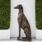 Glitzhome Dog Garden Statues Bronze-Skulptur, Windhund, 76 cm hoch, Links