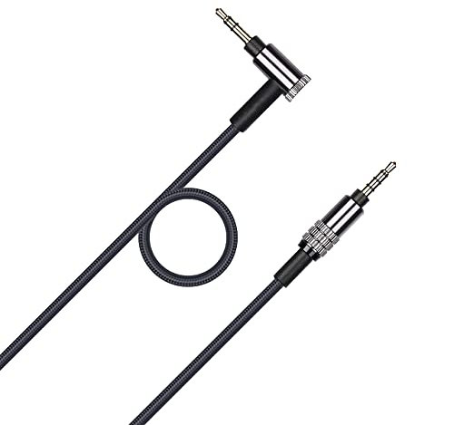 Yaowanguan AUX Ersatzkabel für Sony WH-1000XM5/MDR-1AM2/MDR-10R/MDR-10RC/MDR-10RBT/MDR-100AAP/MDR-Z1000/MDR-1A/WH-1000XM4/1000XM3/WH-H900N/WH-H800 Kopfhörer (1.2m/3,11Fuß, schwarz)