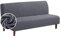Shujin Sofabezug ohne Armlehnen Jacquard Stretch Abdeckung Husse für Sofabett Sofaüberzug Armless rutschfest Elastische Sofa Überwürfe Couchbezug(Dunkelgrau，M/145-185cm)
