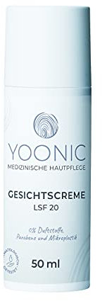 YOONIC Gesichtscreme mit LSF 20 - Hypoallergene Feuchtigkeitscreme für: Rosacea, Psoriasis, Neurodermitis Creme - Gesichtspflege Tagescreme mit Lichtschutzfaktor - 50 ml
