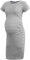 Smallshow Robe de Maternité à Manches Courtes pour Femmes Vêtements de Grossesse Froncés,Light Grey Stripe,L