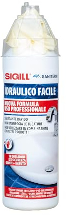 Sigill - Idraulico Facile Nuova Formula, Flacone da 1 Litro con Imbuto e Guanti, Sgorgante Professionale a Base di Idrossido di Sodio, Disotturante per Scarichi Domestici e Industriali