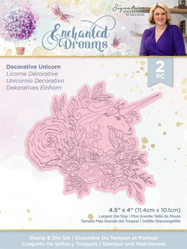 Sara Signature Enchanted Dream Collection Stempel & Metallschablone – dekoratives Einhorn