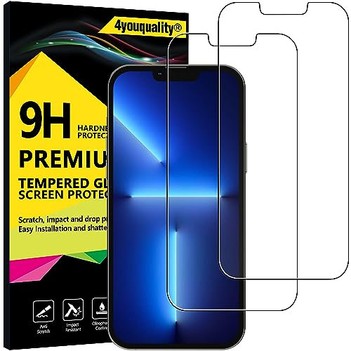 4youquality Screen Protector for iPhone 13 Pro Max & iPhone 14 Plus (6.7-Inch), Tempered Glass Film, 2-Pack, [LifetimeSupport][Impact-Resistant][Anti-Shatter][Anti-Scratch]