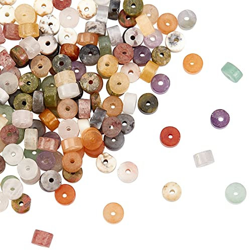 nbeads 160 Stück 10 Stile Natürliche Heishi Steinperlen, Flache Runde Steinperlen Disc Spacer Lose Perlen Für Schmuckherstellung Handwerk Armband Ohrringe Halskette