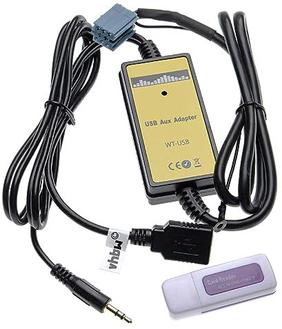 vhbw AUX USB Audio Adapter Kabel KFZ Radio kompatibel mit VW Radio Alpha 5, Beta 5, Gamma, Gamma 5, MFD Navi, Monsoon Auto, Autoradio