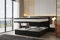 TRADA Boxspringbett Bond mit Bettkästen Doppelbett mit Matratze Polsterbett (140 x 200 cm, Schwarz)