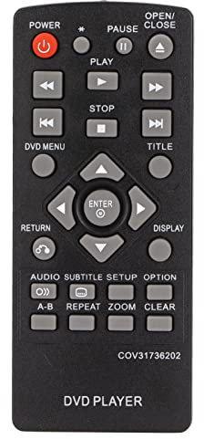 cigemay Télécommande de Remplacement pour Lecteur DVD LG DP132 DP132NU, COV31736202 Télécommande DVD Compatible avec Lecteur DVD Portable LG DP132 DP132NU