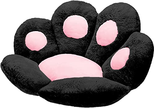 Sitzkissen,Kissen für Katzenpfoten,niedliches Sitzkissen,für Sofa,Kissen für Katzenfüße,niedlich,Dekoration für den Außenbereich, warmer Boden,Kissen, warm,hautfreundlich (60x60cm, Schwarz)