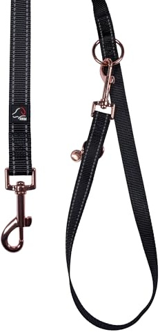 HKM ANAM Cara Hundetrainingsleine Schwarz/Rosegold M