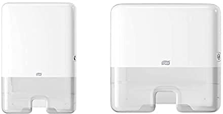Tork Xpress Spender für Multifold Papierhandtücher 552000, Elevation Design H2, weiß & Tork Xpress Mini Spender für Multifold Papierhandtücher 552100, Elevation Design - Kompakter H2, weiß