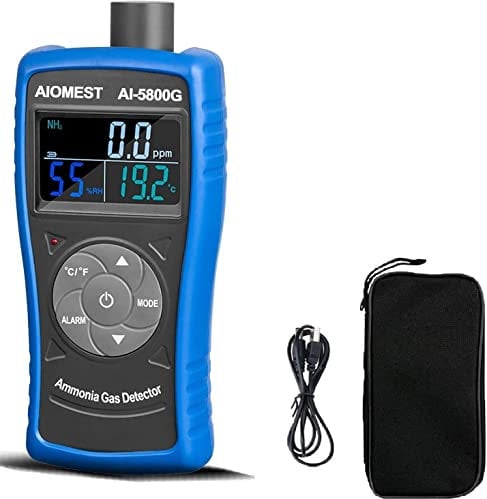AIOMEST Detector de gas, AI-5800G detector de gas amoníaco 0 ~ 100 ppm NH3 de calidad para detector de gas autocaravana, industria, hogar, fábrica, purificador de aire, decoración, medio ambiente
