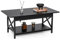 COSTWAY Couchtisch, Kaffeetisch mit Ablage, Wohnzimmertisch, Sofatisch für Wohnzimmer, 110 x 60 x 48 cm (Schwarz)