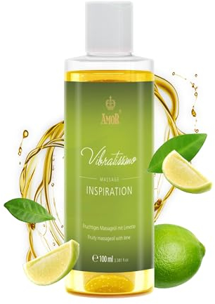 Vibratissimo Inspiration 100 ml Massageöl - Erfrischend mit Limettenduft - Stimulierend, Zitrus, Frischer Duft & Gleitöl, Liebesöl