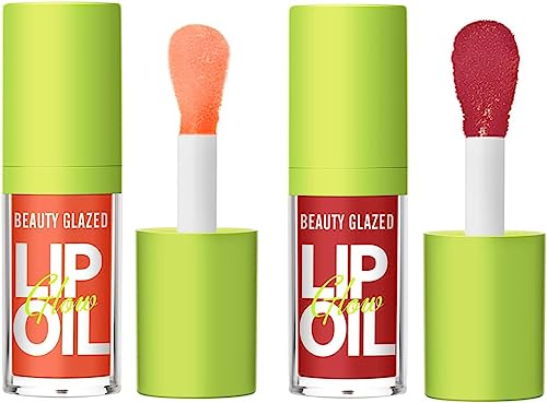 HQDA Big Brush Head Pink Lip Gloss Moisturizing Jelly Lip Gloss Oil Long Lasting Liquid Lipsticks Non-stick Cup Lip Tint Lip Glaze Fresh Texture Lip Gloss (#103+104), Pack Of 1