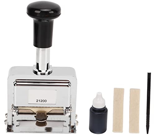 MINGZHE Büro-Nummernstempel, 12-stellig, Selbstfärbend, Automatischer Nummerierungsstempel mit Griff für Banking, Medizin, Buchhaltung