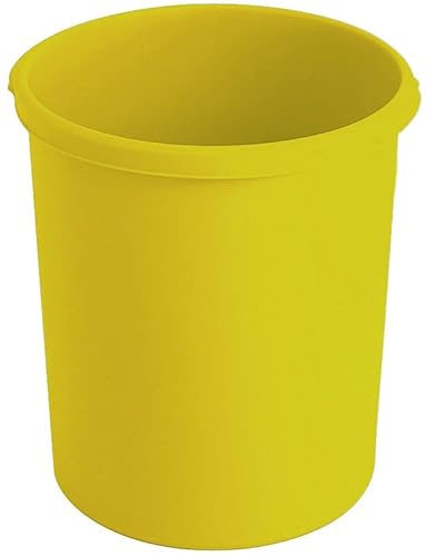 PROREGAL Klassischer runder Papierkorb aus Kunststoff | 30 Liter, HxØ 41x37,5cm | Gelb