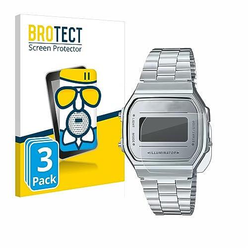 BROTECT Schutzglas für Casio A168WEM-7EF | 3 Stück Entspiegelnder Displayschutz Made in Germany Schutzfolie Matt Kratzfest 9H Anti-Fingerprint Einfache Montage