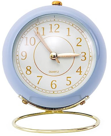 HERCHR Orologio da Tavolo Piccolo, Sveglia da Comodino Classico Silenzioso Senza Ticchettio Sveglia da Tavolo Orologio da Tavolo a Batteria Per Arredamento Camera da Letto(Viola)