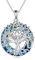 YFN 70th Birthday Gifts for Women Sterling Silver Tree of Life Necklace with Blue Crystal Mothers Day Christmas Jewelry Gifts for Mother Grandma Nana (70th)