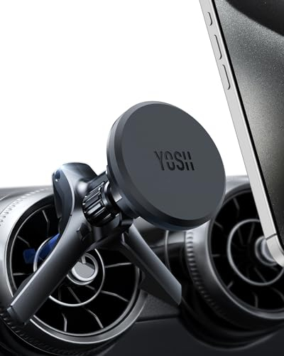YOSH Magnetic Phone Car Mount, Round Vent Car Phone Holder for Mercedes Benz A/B/C Class Audi A1 2010-2018 Mini Cooper 2020-2023 & Countryman, iPhone Holder for Samsung Pixel Not for Mag-Safe