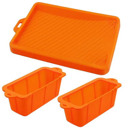 RXSIAT Silikon-Fettbecher-Einlagen & Spatel Matte für 91,4 cm, 71,1 cm, 55,9 cm, 43,2 cm, 43,2 cm, Blackstone Grill, Fettauffangschale, Blackstone Zubehör, Ersatz von Aluminiumfolien-Tropfpfpfpfannen,