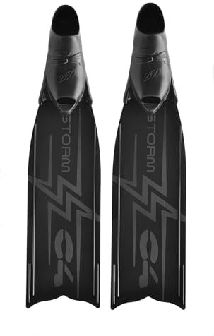 C4 Flossen Storm – Soft-Schaufel aus Technopolymer und Schuh 250 cm, Apnoe Unterwasserfischen, Größe 41/42