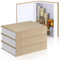 Tioncy 3 Pcs Decorative Book Box Modern Fake Book Storage Box Linen Faux Books for Bookshelf Decoration Coffee Table Book for DIY Crafts(Beige, 8.6 x 6.1 x 1.8 Inch)