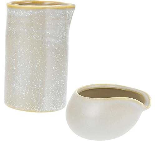 1 Satz Steak-saft-eimer Zuckerweißer-set Sauciere Schwarz Soßenkrug Saucenschälchen Milchkännchen Gelb Sauciere Beige Salatdressing-serviergerät Jahrgang Keramik Starker Kaffee