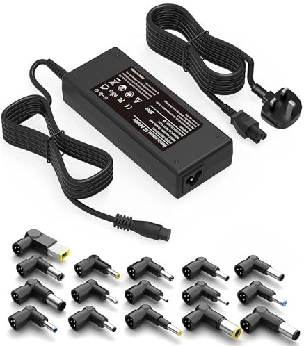 90W Universal Laptop Charger UK AC Power Adapter Replacement for HP Dell Lenovo Acer ASUS Samsung Toshiba Sony IBM Fujitsu Gateway Notebook Ultrabook Chromebook Power Supply Cord with 16 Tips